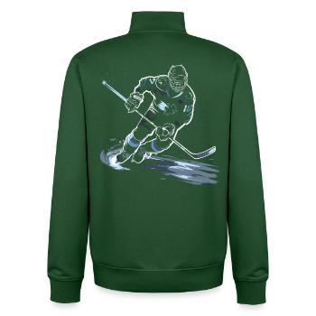 Eishockeyspieler Zeichnung - Unisex Organic Zip Sweatshirt von Stanley/Stella - Flaschengrün - Hinten - AI Model Male 185 dark (185cm)