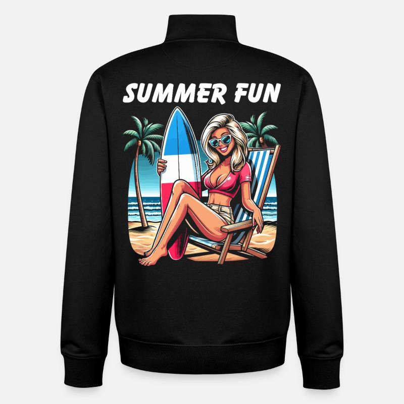 Summer Beach Haute Couture - Unisex Organic Zip Sweatshirt by Stanley/Stella - black