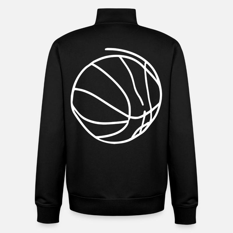 Basketball Skizze - Unisex Organic Zip Sweatshirt von Stanley/Stella - Schwarz
