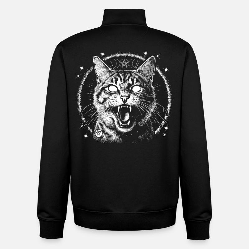 Bewitched Tabby - Unisex Organic Zip Sweatshirt by Stanley/Stella - black