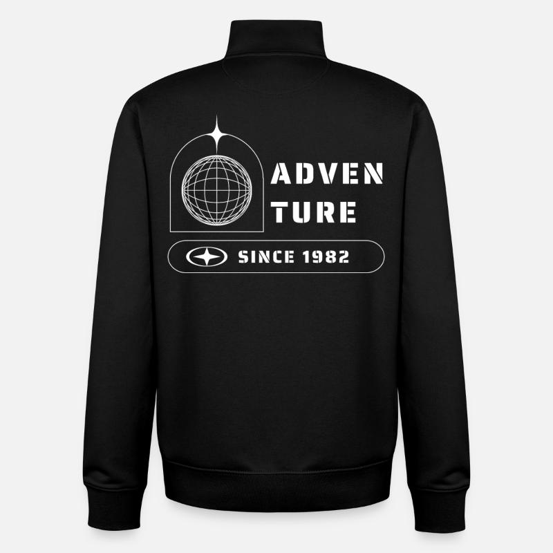 Adventure Explorer Travel 1982 - Unisex Organic Zip Sweatshirt by Stanley/Stella - black