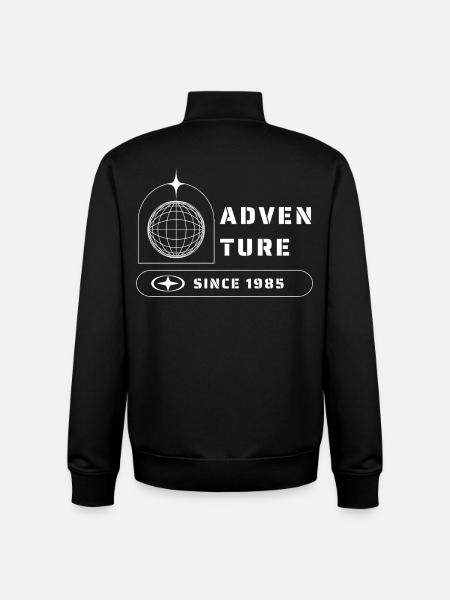 Aventure Explorer Voyage 1985 - Sweat zippé unisexe en coton bio Stanley/Stella - noir