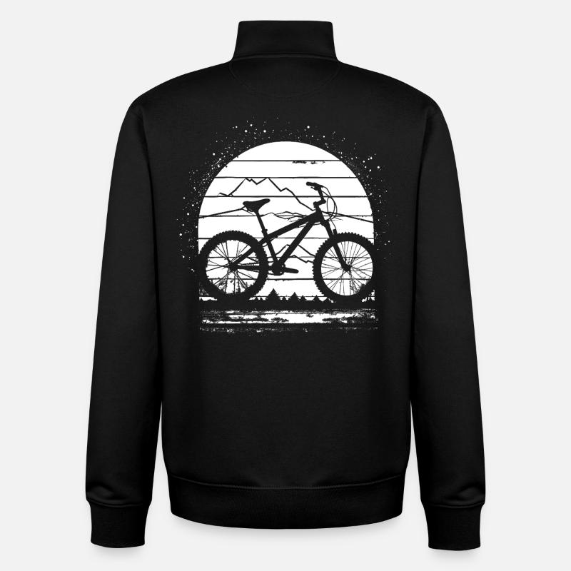 Mountainbiking Zeichnung - Unisex Organic Zip Sweatshirt von Stanley/Stella - Schwarz