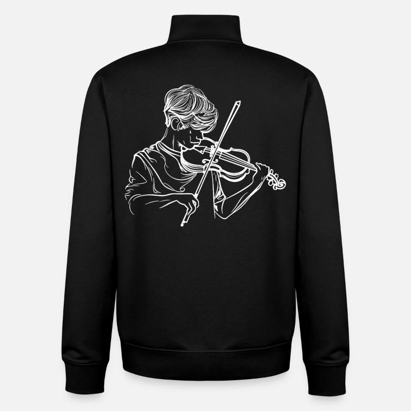 Croquis Geiger Boy - Sweat zippé unisexe en coton bio Stanley/Stella - noir