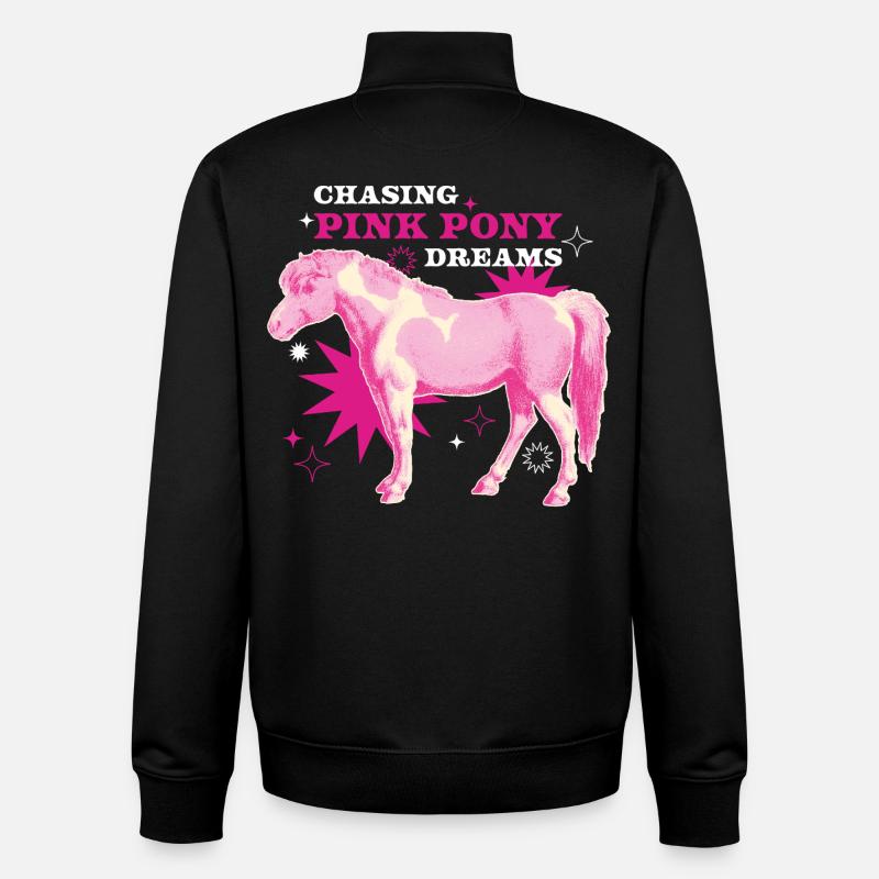 Pink Pony Dreams – Magic Ride - Unisex Organic Zip Sweatshirt by Stanley/Stella - black