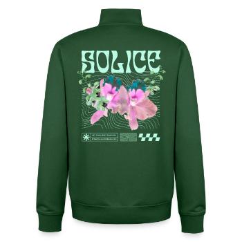 Solice – Botanical Tranquility - Unisex Organic Zip Sweatshirt by Stanley/Stella - bottle green - Back - AI Model Male 185 dark (185cm)