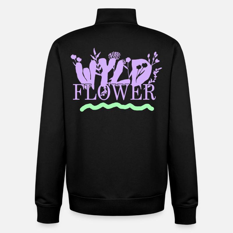 Wyld Flower – Boho Vibes - Sweat zippé unisexe en coton bio Stanley/Stella - noir