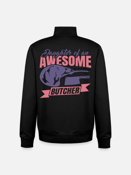 Fille d’un boucher - Sweat zippé unisexe en coton bio Stanley/Stella - noir