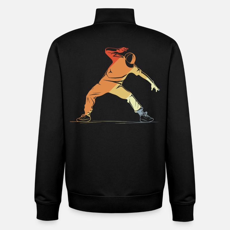 Croquis de breakdancer - Sweat zippé unisexe en coton bio Stanley/Stella - noir