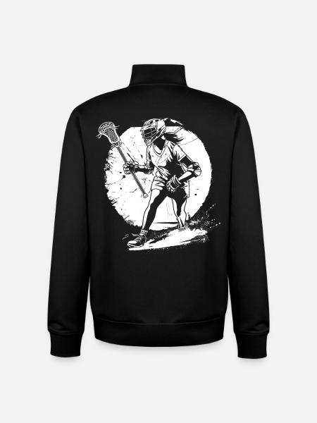Lacrosse Player Sketch - Unisex Organic Zip Sweatshirt by Stanley/Stella - black