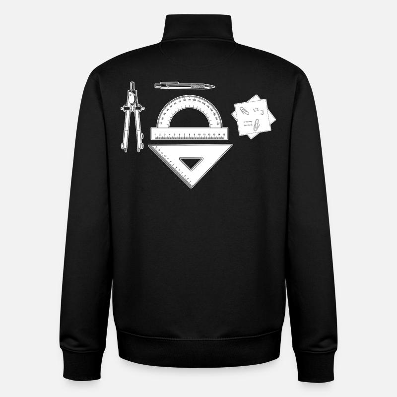 Graphique d’architecte - Sweat zippé unisexe en coton bio Stanley/Stella - noir