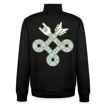 Guitare à nœud celtique - Sweat zippé unisexe en coton bio Stanley/Stella - noir - Dos - AI Model Male 185 light (185cm)