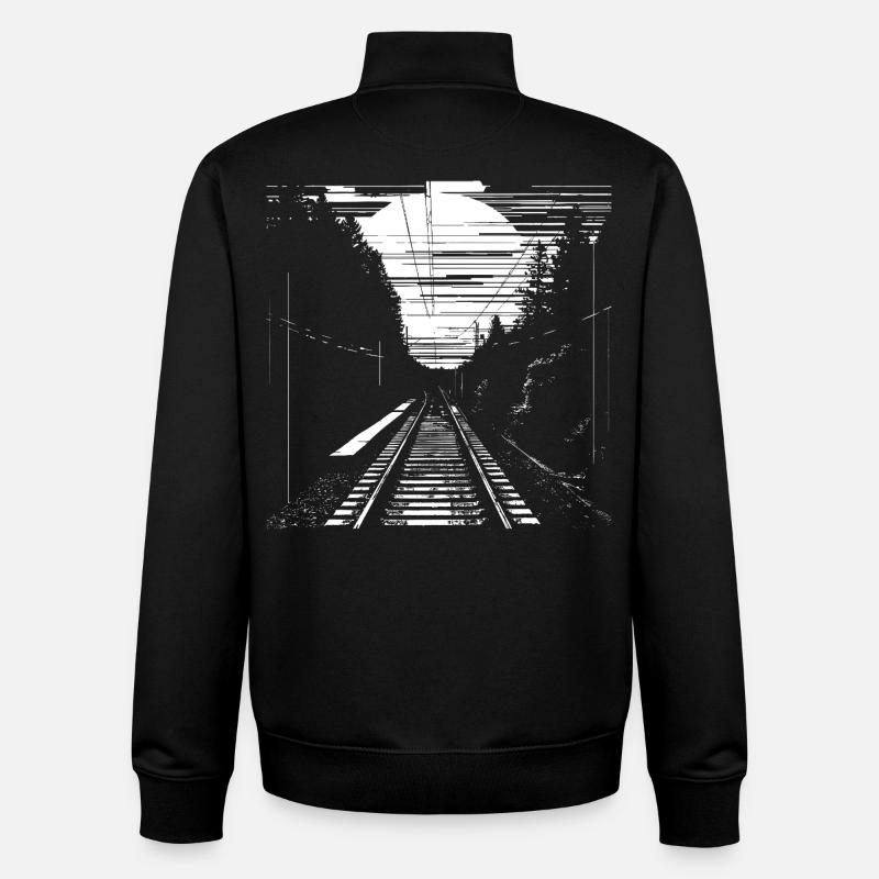 Railway Graphic - Unisex Organic Zip Sweatshirt by Stanley/Stella - black