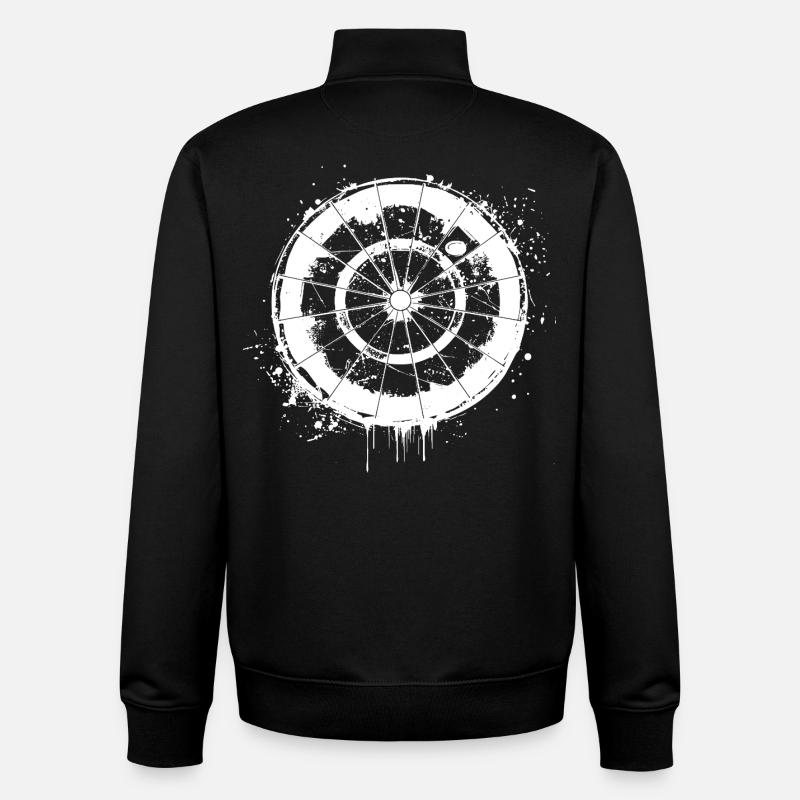 Jeu de fléchettes Street Art - Sweat zippé unisexe en coton bio Stanley/Stella - noir