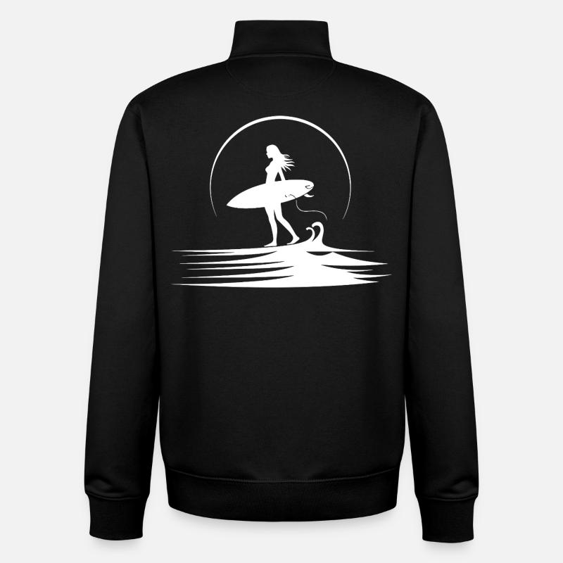 Surfer - Unisex Organic Zip Sweatshirt by Stanley/Stella - black