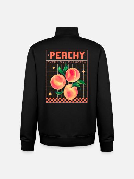 Peachy Euphoria – Retro Obst-Ästhetik - Unisex Organic Zip Sweatshirt von Stanley/Stella - Schwarz