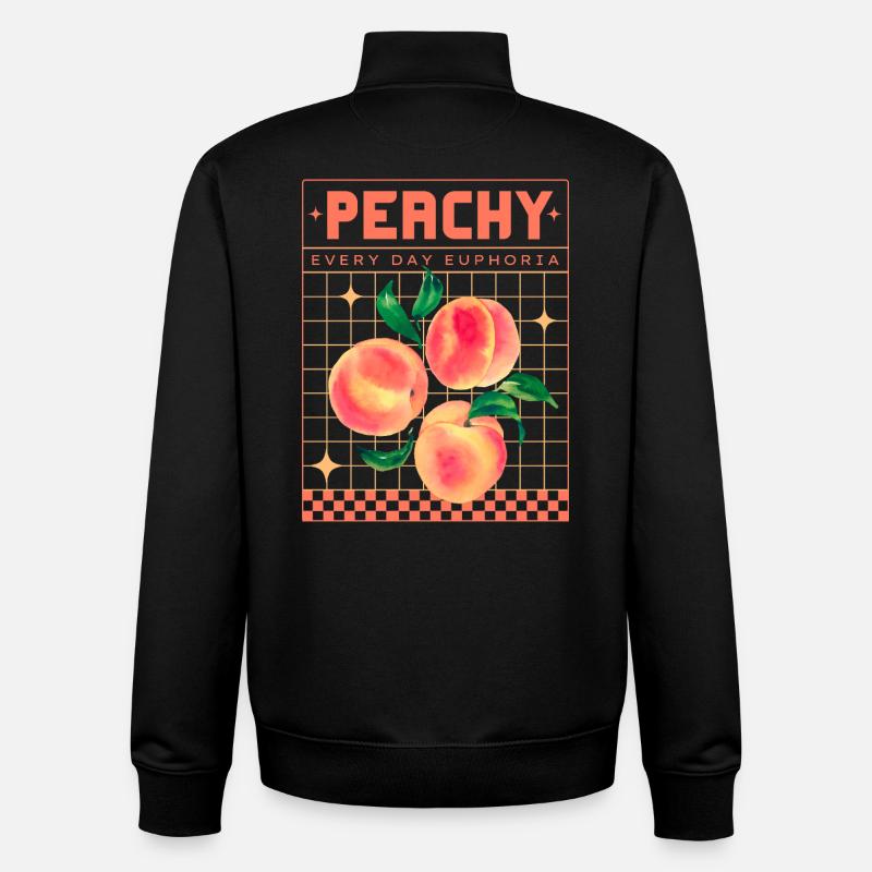Peachy Euphoria – Retro Obst-Ästhetik - Unisex Organic Zip Sweatshirt von Stanley/Stella - Schwarz