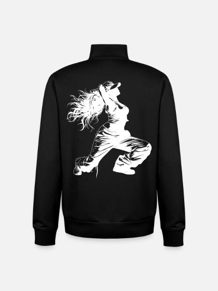 Breakdancer Drawing - Unisex Organic Zip Sweatshirt by Stanley/Stella - black
