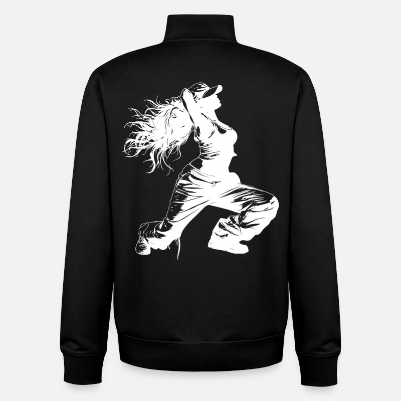 Breakdancerin Zeichnung - Unisex Organic Zip Sweatshirt von Stanley/Stella - Schwarz