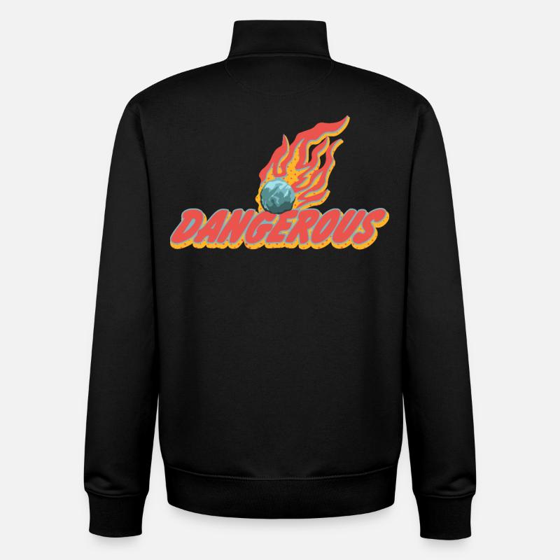 Gefährlich – Flammender Meteor Statement - Unisex Organic Zip Sweatshirt by Stanley/Stella - black