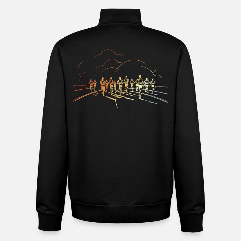 Jogger Line Art 90s Look - Unisex Organic Zip Sweatshirt by Stanley/Stella - black