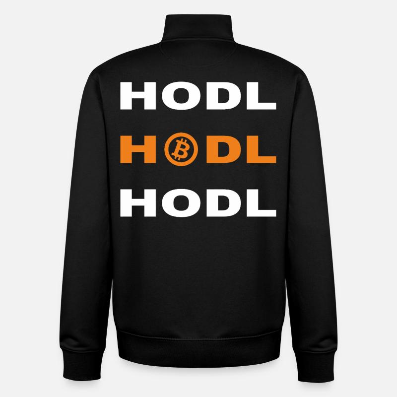 Bitcoin - Hodl Hodl Hodl - Unisex Organic Zip Sweatshirt by Stanley/Stella - black