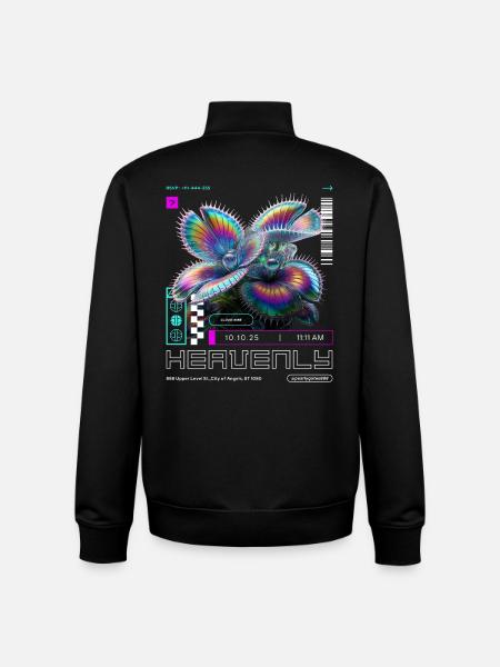 Holojardin céleste - Sweat zippé unisexe en coton bio Stanley/Stella - noir