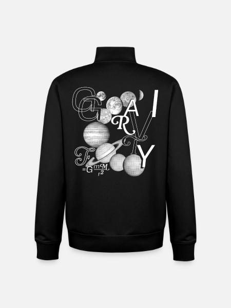 Typo-Kraft: Gravity in Style - Unisex Organic Zip Sweatshirt von Stanley/Stella - Schwarz