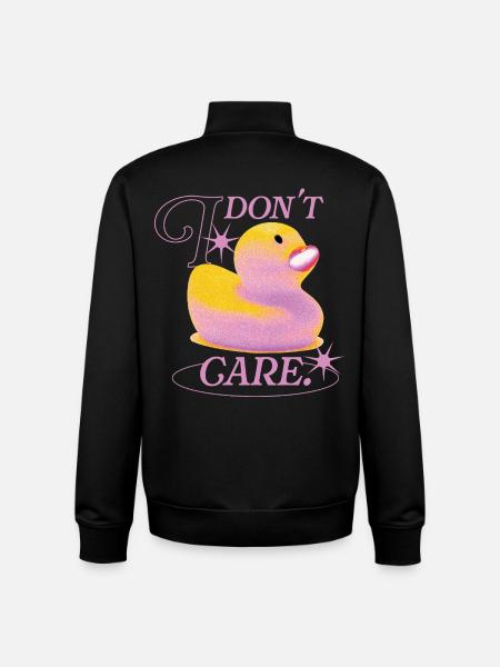 I Don't Care Duck - Unisex Organic Zip Sweatshirt by Stanley/Stella - black