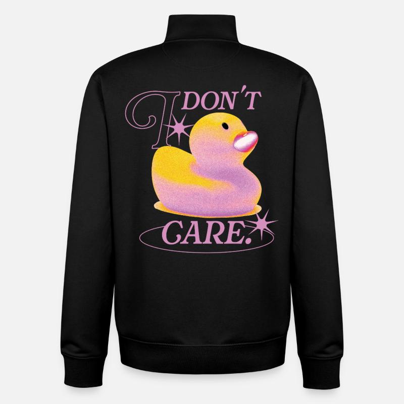 I Don’t Care Duck - Unisex Organic Zip Sweatshirt von Stanley/Stella - Schwarz