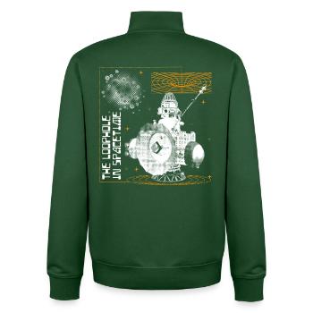 Loophole in Spacetime - Unisex Organic Zip Sweatshirt von Stanley/Stella - Flaschengrün - Hinten - AI Model Male 185 dark (185cm)
