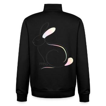 Illustration de lapin minimaliste pour le printemps - Sweat zippé unisexe en coton bio Stanley/Stella - noir - Dos - AI Model Male 185 light (185cm)