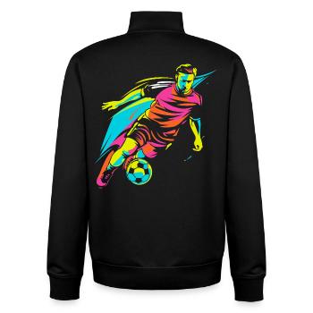 Soccer Player Retrowave - Unisex Organic Zip Sweatshirt by Stanley/Stella - black - Back - AI Model Male 185 light (185cm)