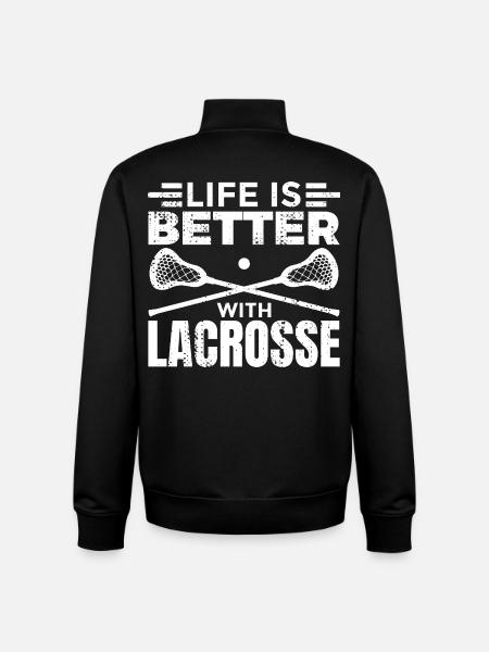 Life is better with lacrosse - Unisex Organic Zip Sweatshirt by Stanley/Stella - black