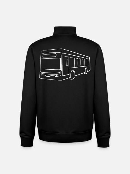 Bus Line Drawing - Unisex Organic Zip Sweatshirt by Stanley/Stella - black