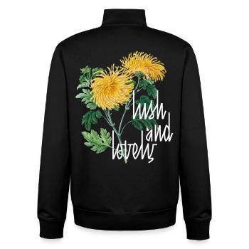 Chrysanthèmes luxuriants et charmants - Sweat zippé unisexe en coton bio Stanley/Stella - noir - Dos - AI Model Male 185 light (185cm)