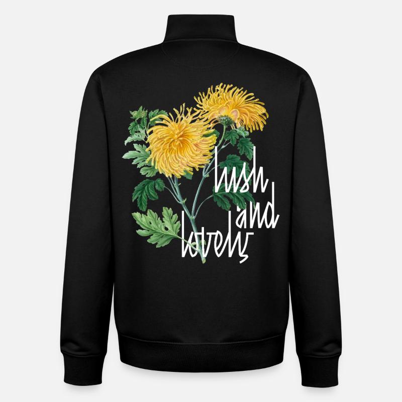 Lush and Lovely Chrysanthemen - Unisex Organic Zip Sweatshirt von Stanley/Stella - Schwarz