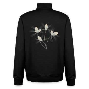 Bouquet de fleurs - Sweat zippé unisexe en coton bio Stanley/Stella - noir - Dos - AI Model Male 185 light (185cm)