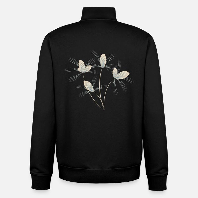 Bouquet de fleurs - Sweat zippé unisexe en coton bio Stanley/Stella - noir