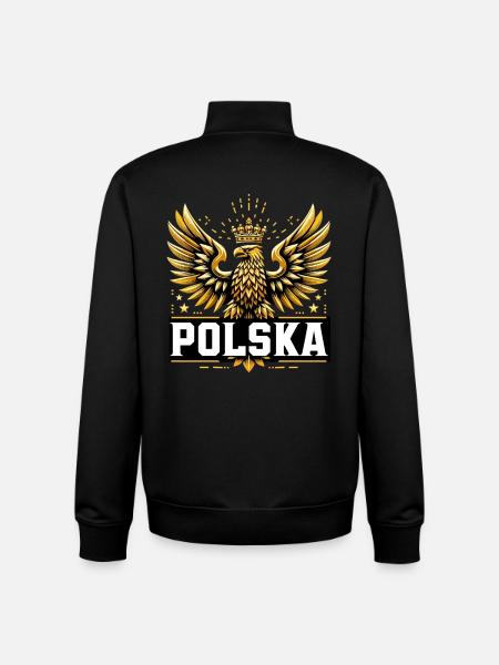 Prezent dla Złotej Flagi Epickiej Polski dla Orła Polski - Bluza unisex rozpinana z bawełny organicznej Stanley/Stella - czarny