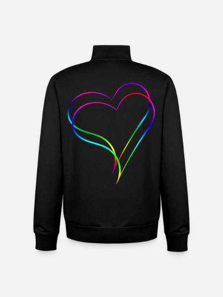 Herzen Regenbogen - Liebe - Unisex Organic Zip Sweatshirt von Stanley/Stella - Schwarz
