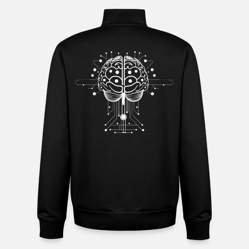 IA cérébrale - Sweat zippé unisexe en coton bio Stanley/Stella - noir