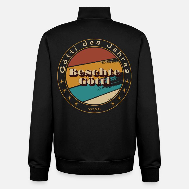 Beschte Götti - Sweat zippé unisexe en coton bio Stanley/Stella - noir