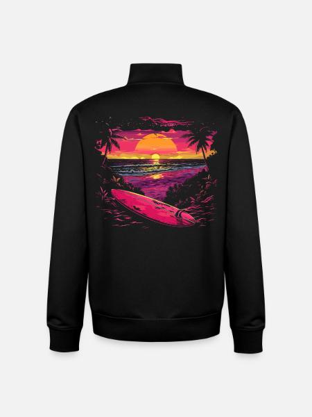Surfing 90s Look - Unisex Organic Zip Sweatshirt by Stanley/Stella - black