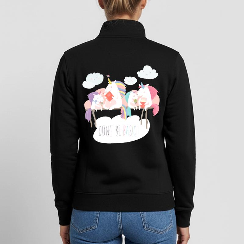 Unicorn don't be basic statement Unisex Organic Zip Sweatshirt by Stanley/Stella