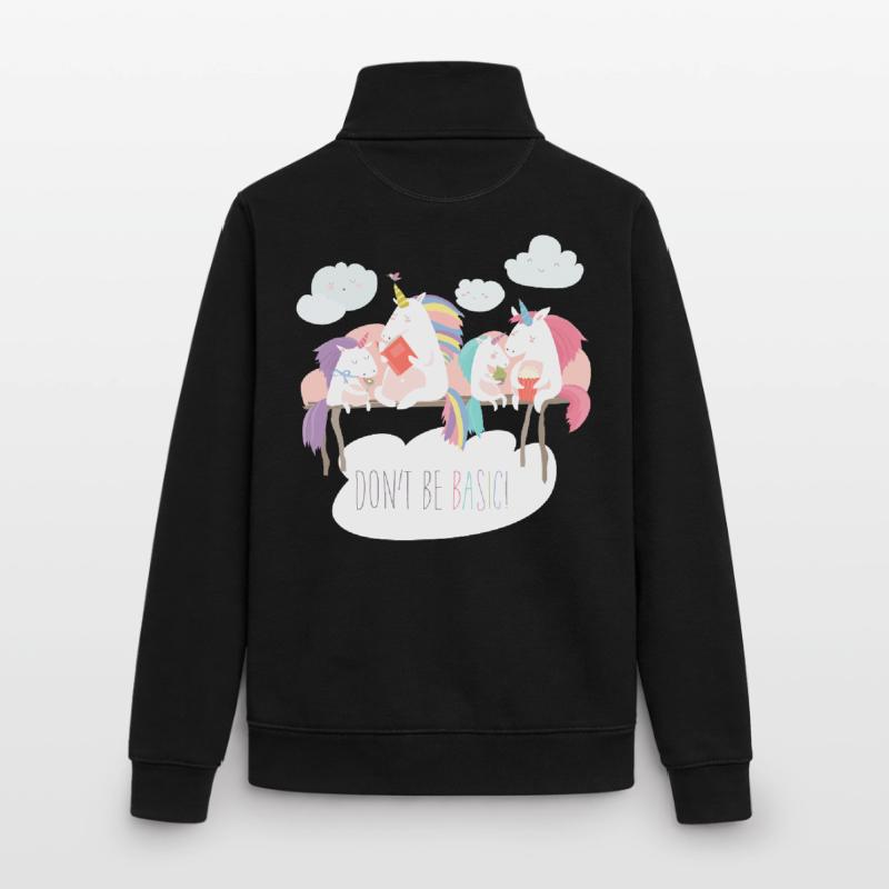 Einhorn don't be basic statement Unisex Organic Zip Sweatshirt von Stanley/Stella