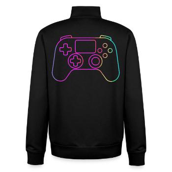 Game Controller Sketch - Unisex Organic Zip Sweatshirt by Stanley/Stella - black - Back - AI Model Male 185 light (185cm)