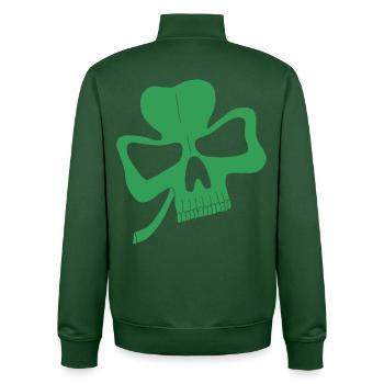 Clover Skull - Unisex Organic Zip Sweatshirt by Stanley/Stella - bottle green - Back - AI Model Male 185 dark (185cm)