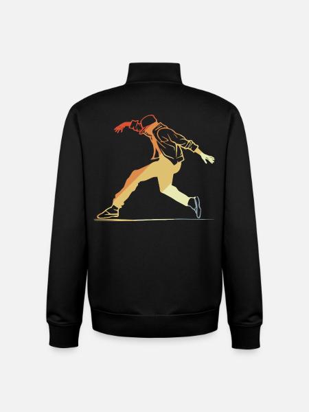 Retro Breakdancing - Unisex Organic Zip Sweatshirt by Stanley/Stella - black