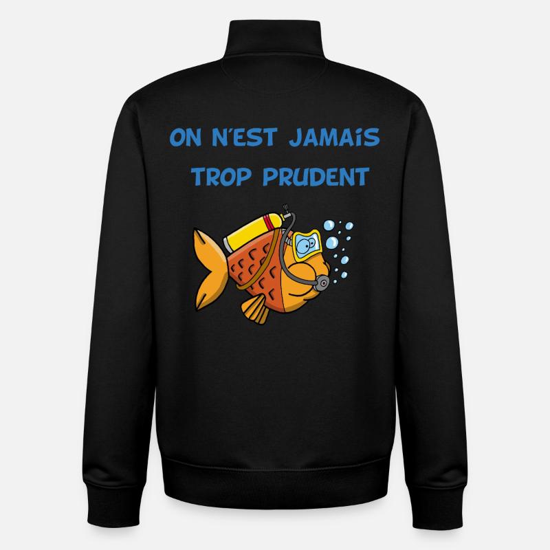 Poisson plongeur - Sweat zippé unisexe en coton bio Stanley/Stella - noir